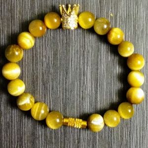 Gold Tigers Eye handmade natural Gemstone bracelet